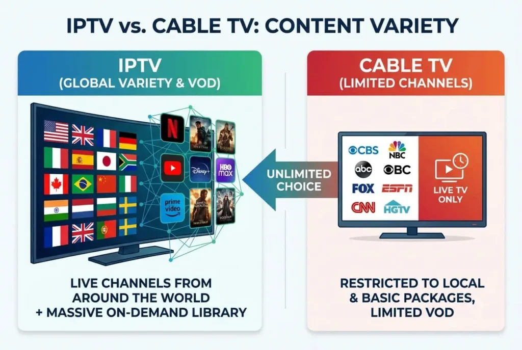 IPTV-vs.-Cable TV content variety